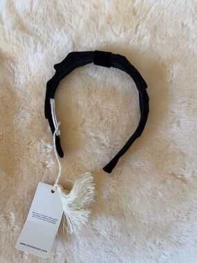 Doen Leonie Black Velvet Bow Headband nwt